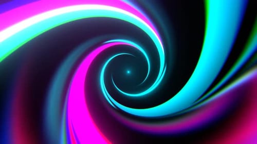 Cyan And Pink Vivid Hypnotic Spiral Corridor Background Vj Loop I 4K