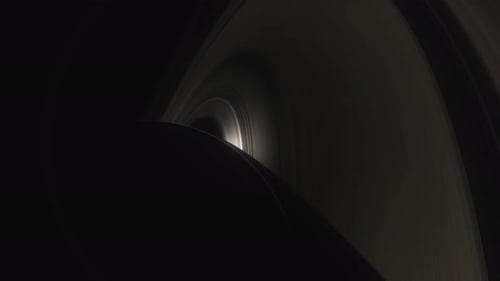 Cinematic Animation of Saturn's Rings Made of Rocks Dust and Ice