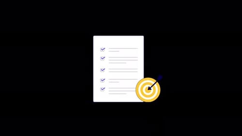 Animated Checklist Completing Tasks and Hitting Target