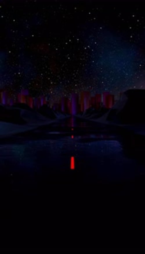 Dark Synthwave Highway Sunset Driving Loop