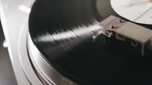 Old Vintage Gramophone Playing Vinyl Record