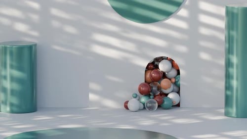 Bunte Türkugeln, Wandanimation
