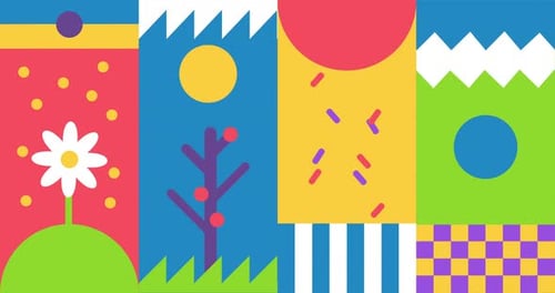 Loop Bright Simple Modern Abstract Summer Pattern Abstract Summer Geometric Background Horizontal