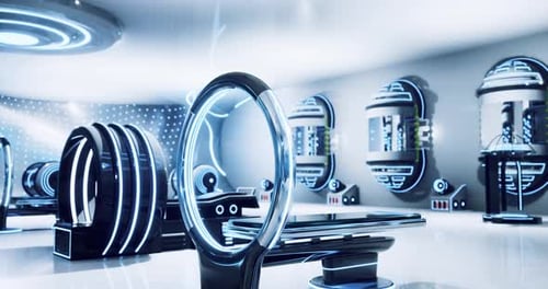 High Tech Laboratory Showcasing Futuristic Equipment and Design