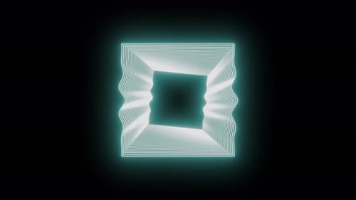 Green neon squares tunnel