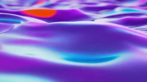Abstract Iridescent Fluid Waves Animated Background Loop