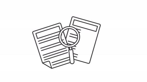 Document Search and Analysis Minimalist Line Animation