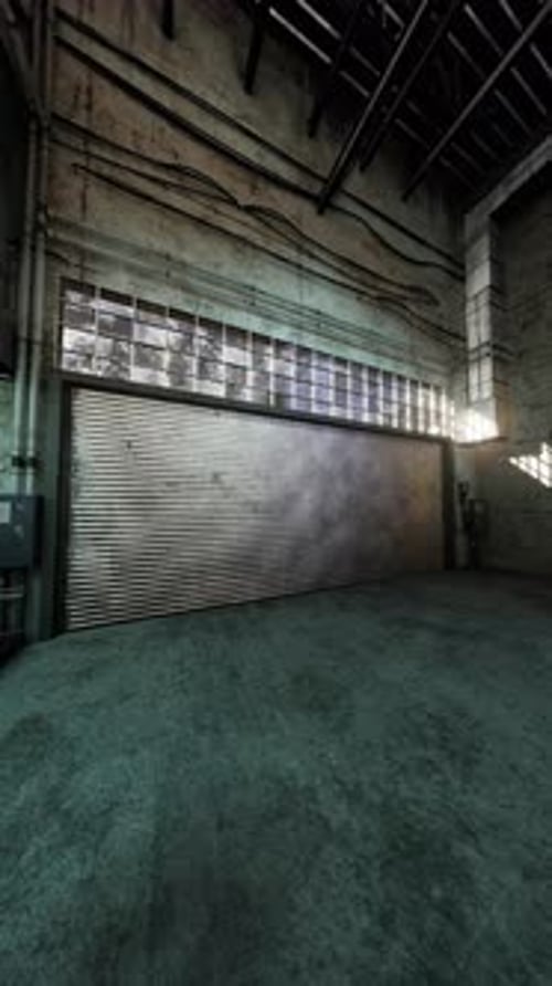 Garage Door in Abandoned Auto Repair Shop