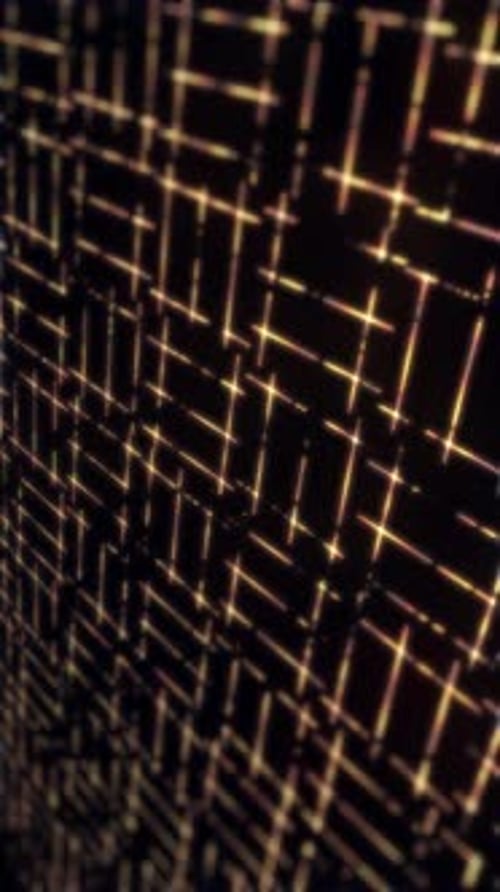Vertical Video - Golden Data Grid Technology Background