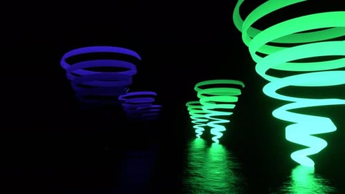 Purple And Turquoise Neon Tornados Background Vj Loop In 4K