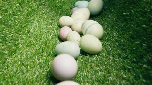 Easter Eggs Falling Down in the Meadow Tunnel