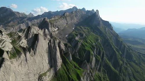 Breathtaking And Aerial View Of Mountains In Altenalp Turm And Natural Beauty, Switzerland