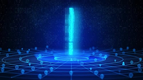 Futuristic Wi-Fi Network Connection with Digital Icons Loop