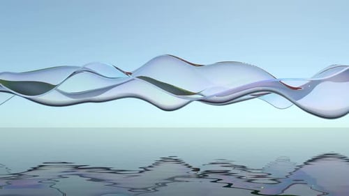 Rainbow Glass Ribbon on Water Sea