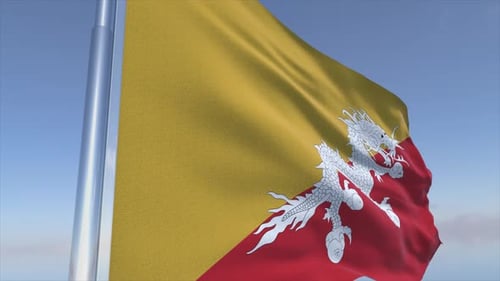 Fond de drapeau du Bhoutan prêt à être diffusé en 4K