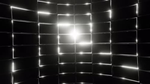 Nahtlose abstrakte Bewegung innerhalb einer geometrischen Form mit Highlights 3D-Rendering. Hintergrund für Tanz