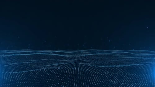 Abstract Digital Wave Background Animation with Glowing Particles