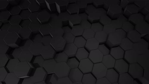 Dark Hexagon Grid Rising and Falling Abstract Loop Background