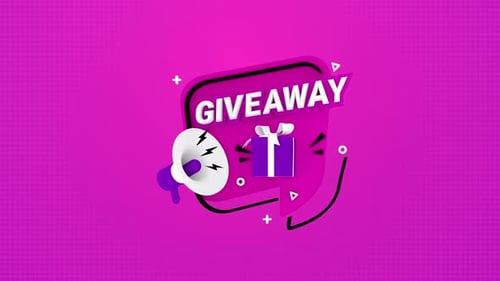 Modern Animated Giveaway Title with Megaphone and Gift Box