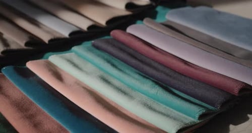 Colorful Fabric Swatches for Interior Design or Fashion