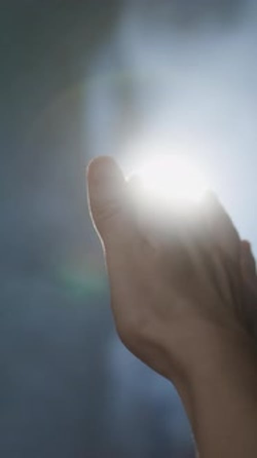 Hand Reaching Up to Bright Sunlight