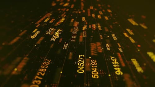 Futuristic Digital Data Stream with Abstract Numbers Background