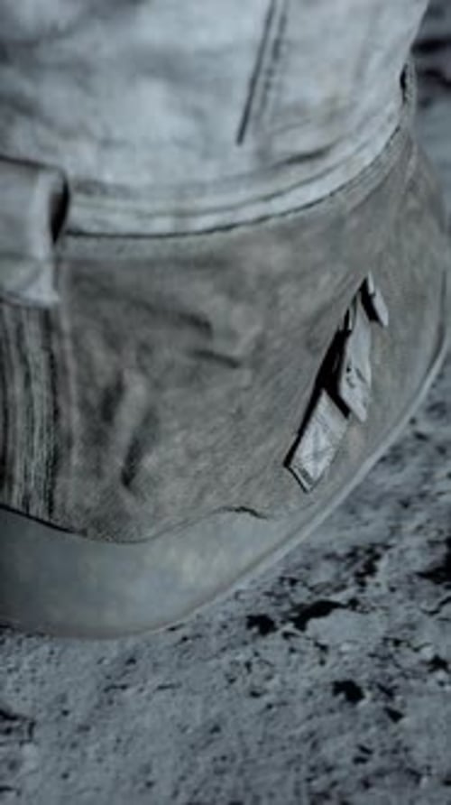 Lunar Astronaut Walking on the Moon's Surface and