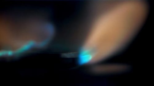Ring Gas Burner Ingnition wurde in Zeitlupe mit 1000 Bildern pro Sekunde gefilmt