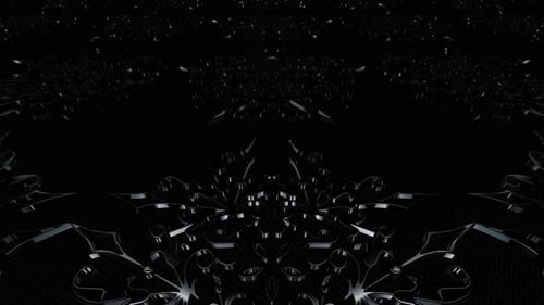 Dark Metallic Ornamental Abstract Pattern Background Loop