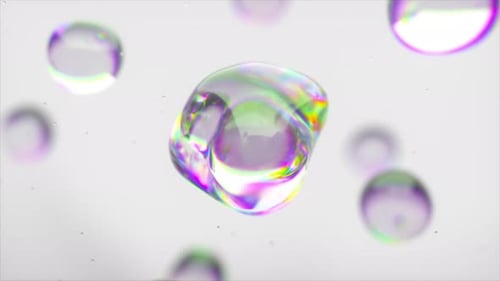 Abstract Iridescent Fluid Bubbles Morphing Motion Graphics
