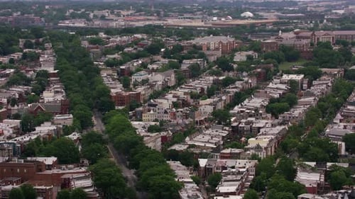 Washington, D.c. Circa-2017, Aerial View of Washington D.c. Neighborhood. with Cineflex