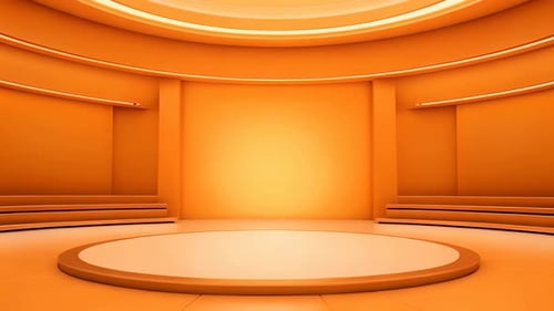 Modern Orange Virtual Studio Background Stage Loop