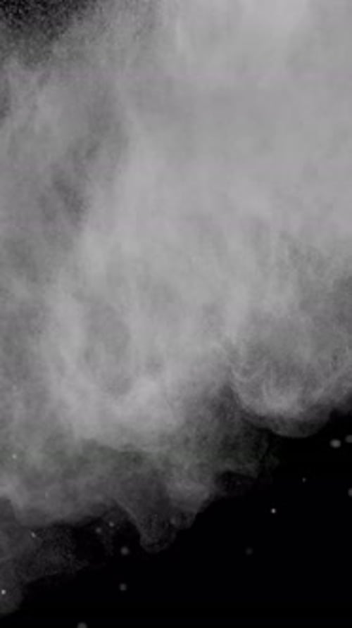 Super Slow Motion Shot of White Color Powder Explosion at 1000Fps Vertical View