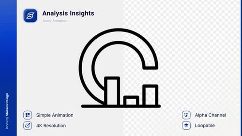 Animated Line Icon for Data Analysis and Business Insights