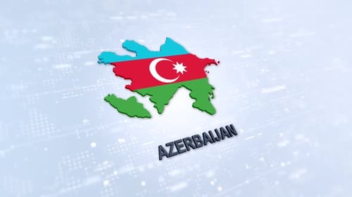 Animated Azerbaijan Map Reveal with National Flag Display