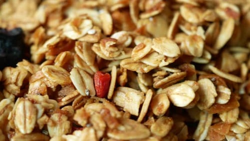 Detail Shot of Granola Musli in a Bowl