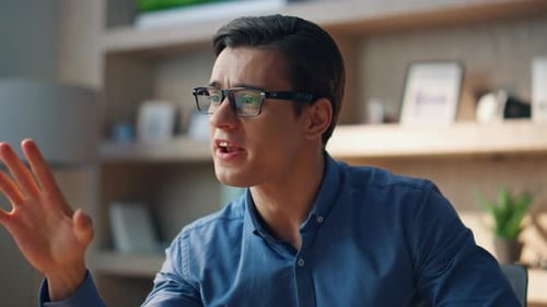 Young Adult Expressively Talking Indoors