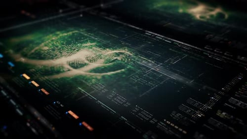 Futuristischer Datenmatrix-Simulations-HUD-Bildschirm 03