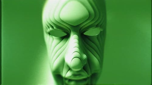 Futuristic Digital Face Mask Glitch Reveal Animation