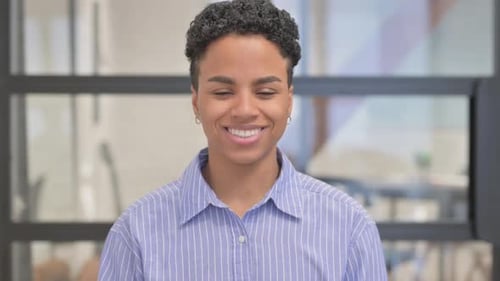 Portrait of Smiling African Woman in Office