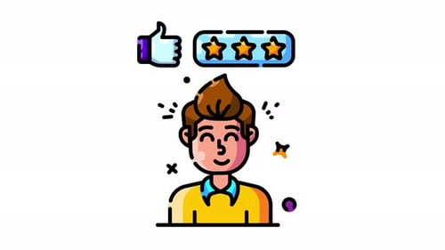 Animated User Feedback and Customer Satisfaction Review Icon