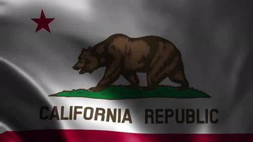 Waving California State Flag Loop Animation