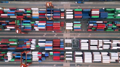 Cargo Shipping Port with Transportation Freight Containers Loading for Shipment