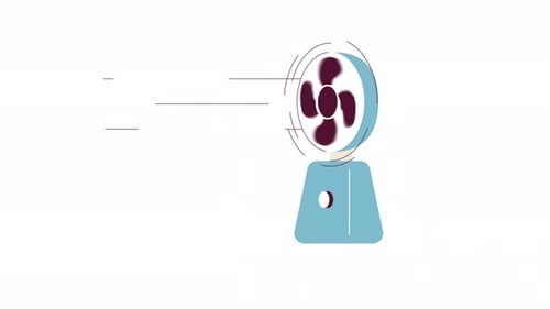 Working tabletop fan 2D object animation