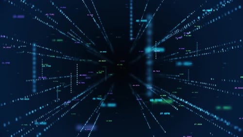 Mégadonnées technologiques abstraites. Mouvement du flux de données numériques.