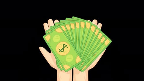 Hands Hold Cash Money 4K Alpha