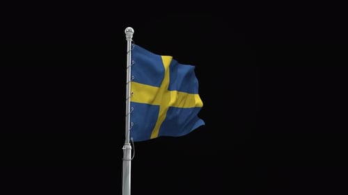 Realistic Waving Sweden Flag Animation