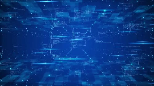 Futuristic Digital Data Network Background Animation