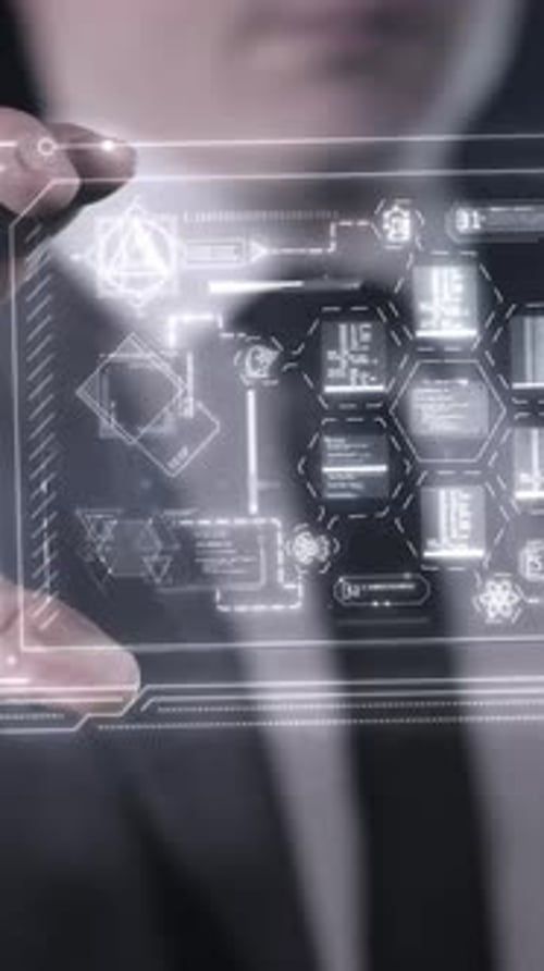 Futuristic Holographic User Interface Display