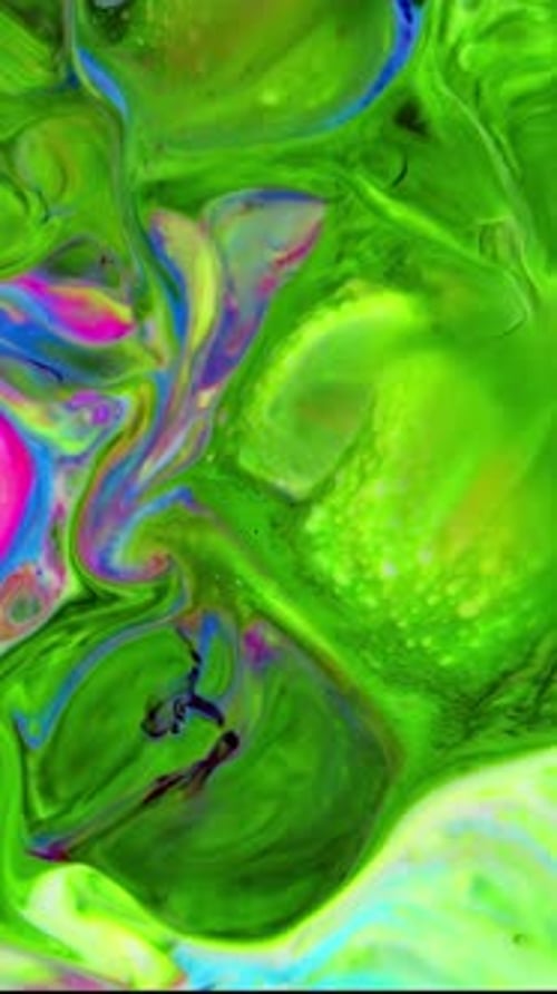 Swirling colorful abstract paints in a bright display